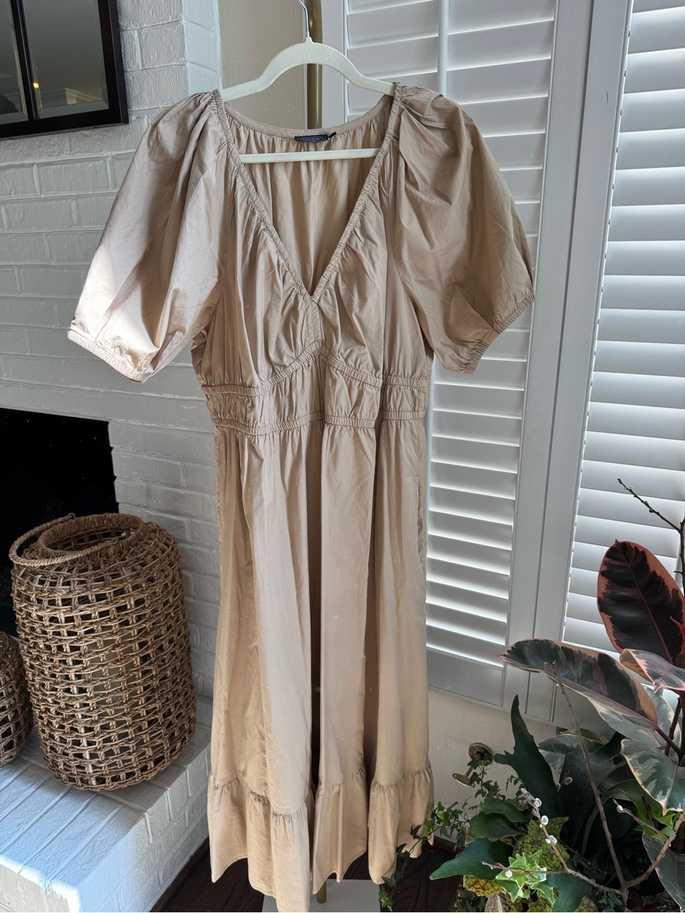 Vineyard Vines Marina Puff Sleeve Stretch Cotton Poplin Dress